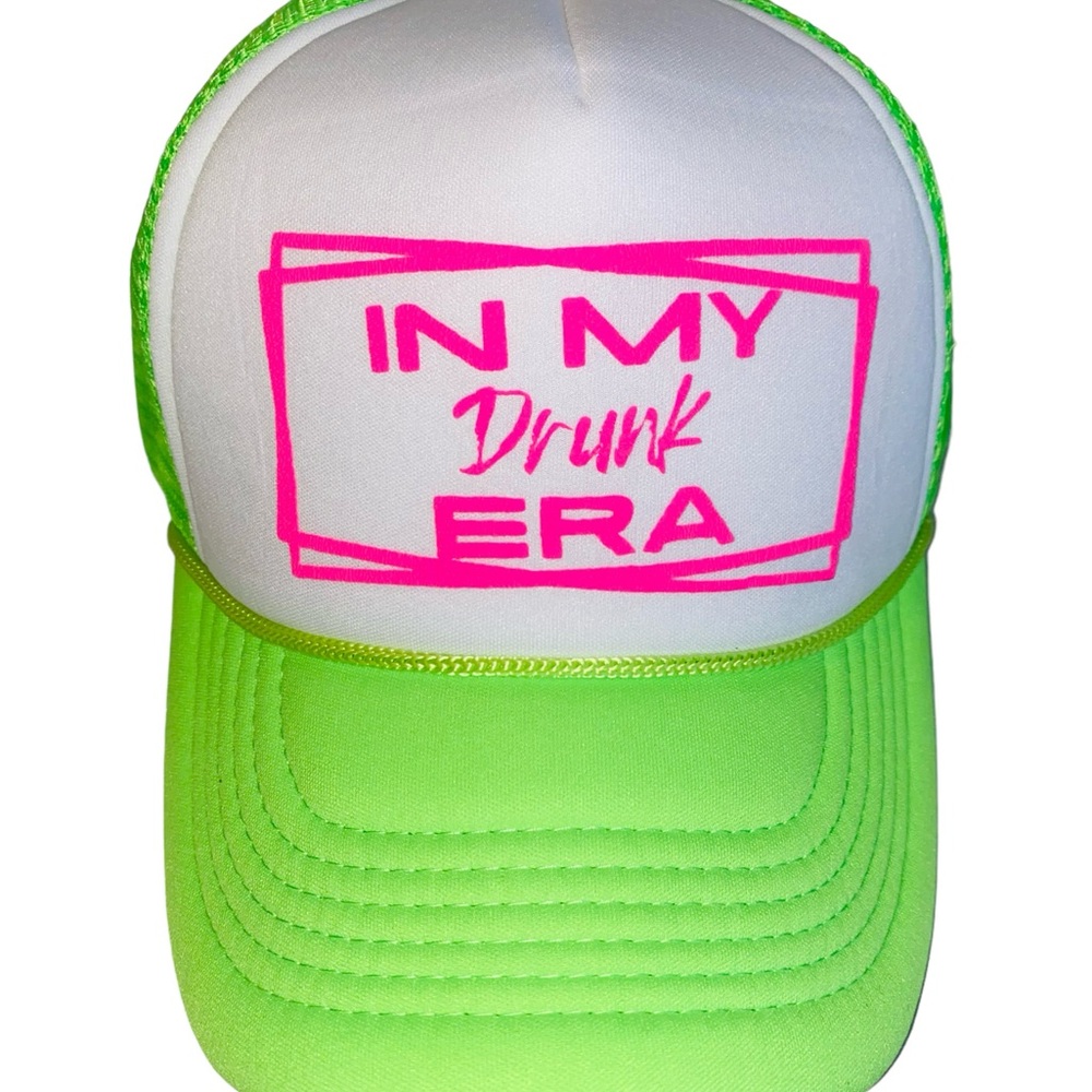Custom Made Neon Green and White Trucker Hat